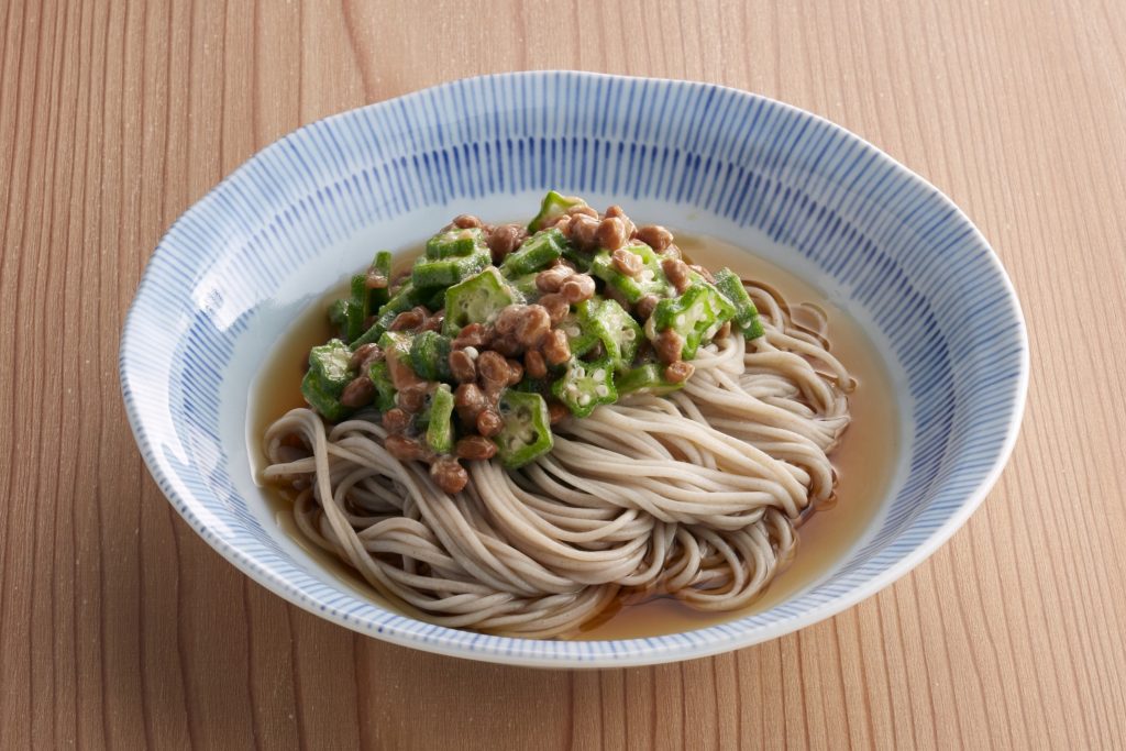 オクラ梅納豆麺