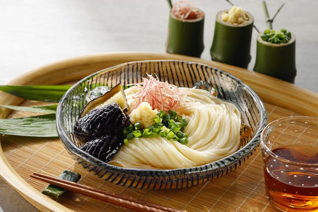 茄子とミョウガの冷麺