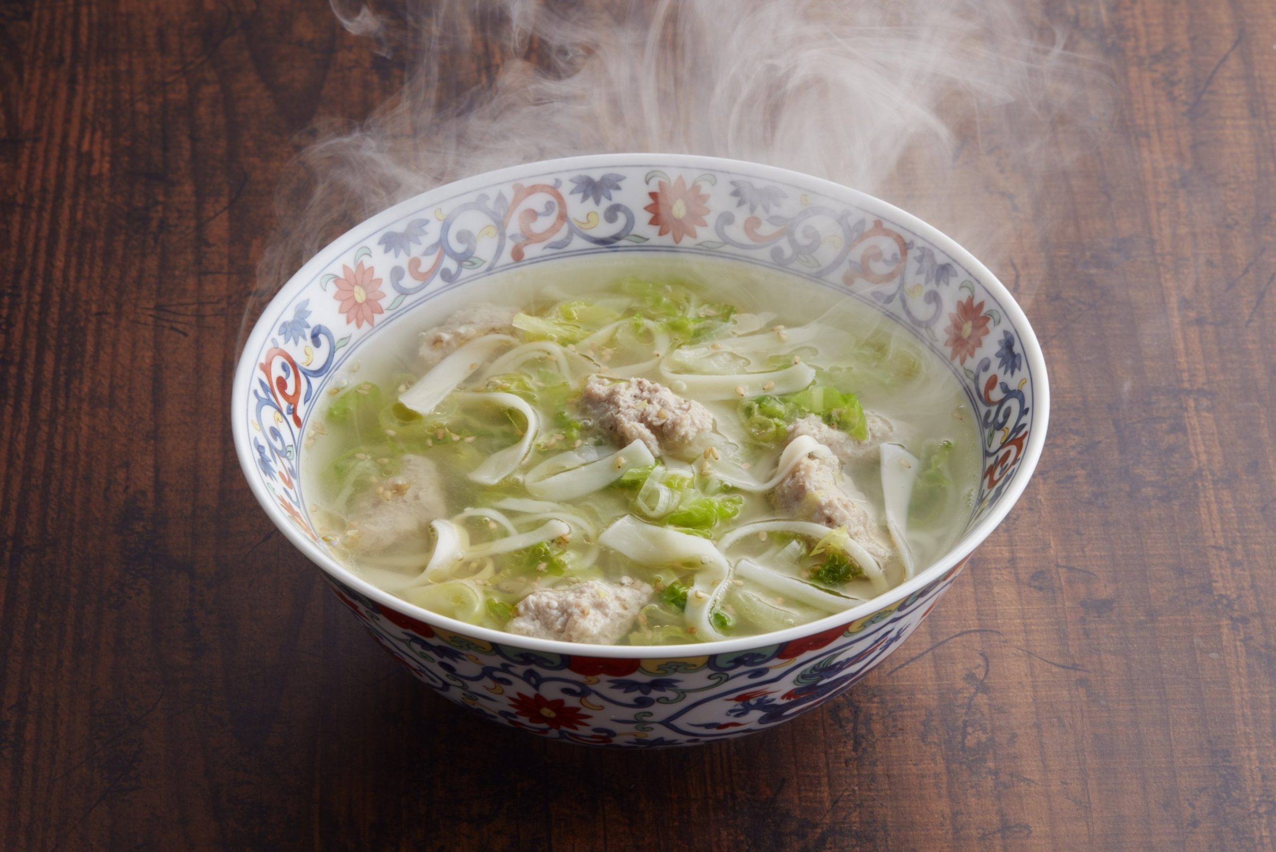 ふし麺のワンタン風スープ