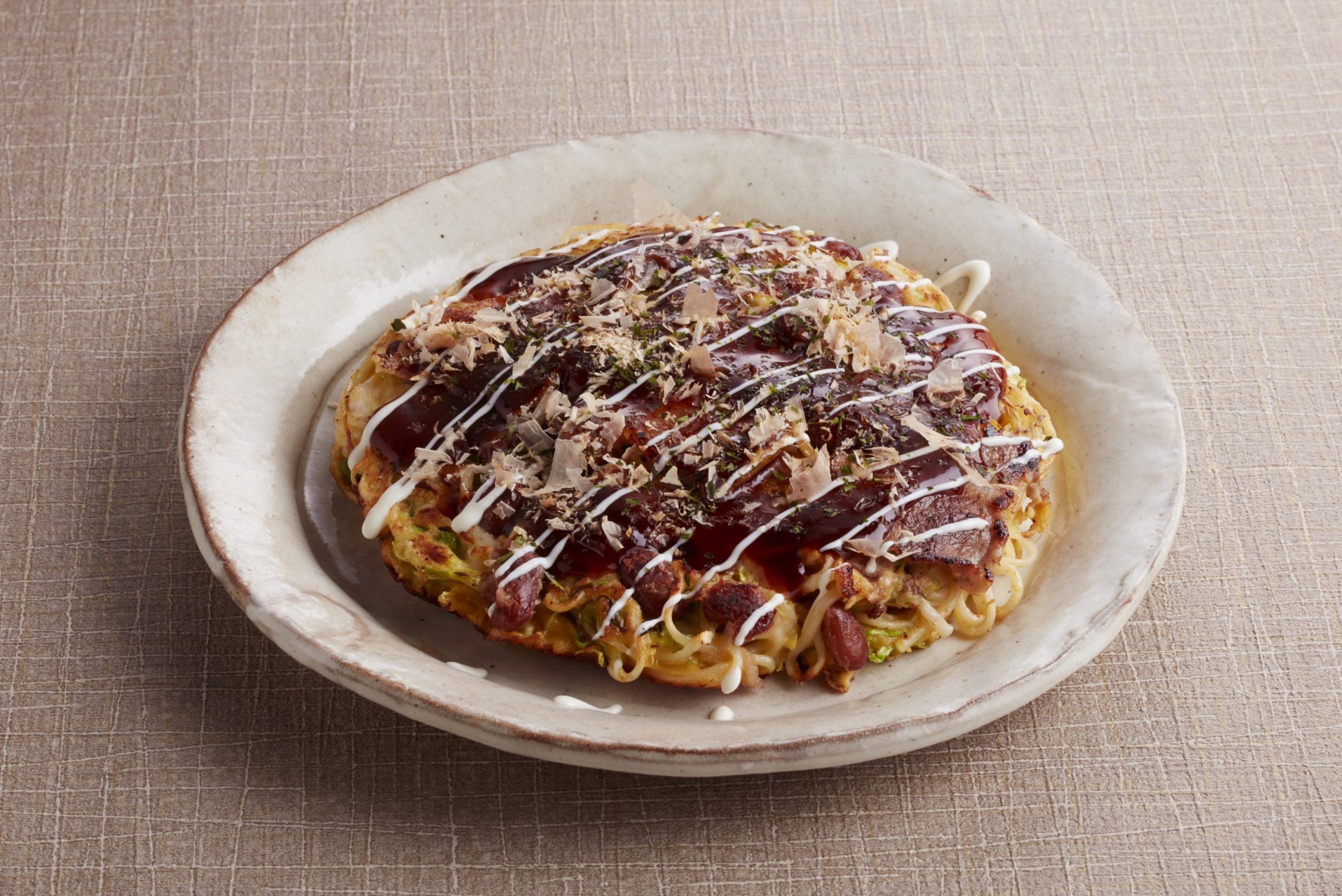 金時豆入りお好み焼き麺