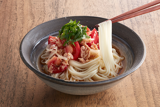 ツナトマトの冷製和え麺