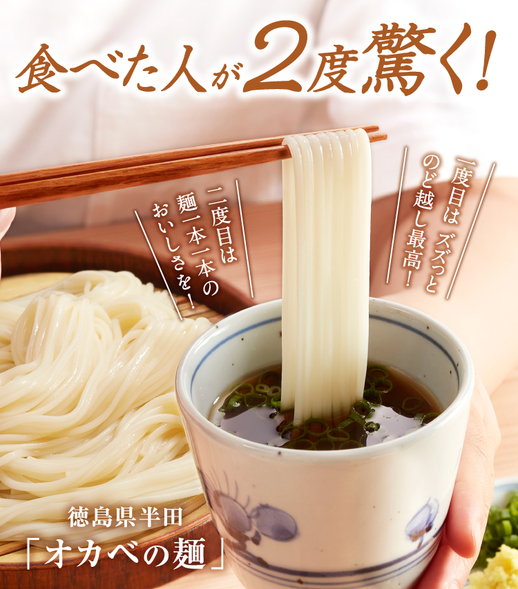 食べた人が２度驚く！徳島県半田「オカベの麺」